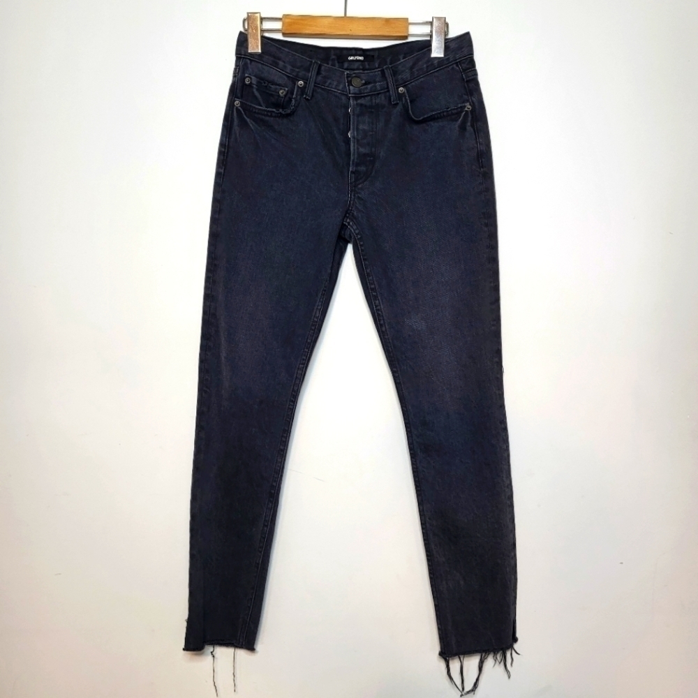 GRLFRND Denim Slit Raw Hem Washed Black Jeans Size 26